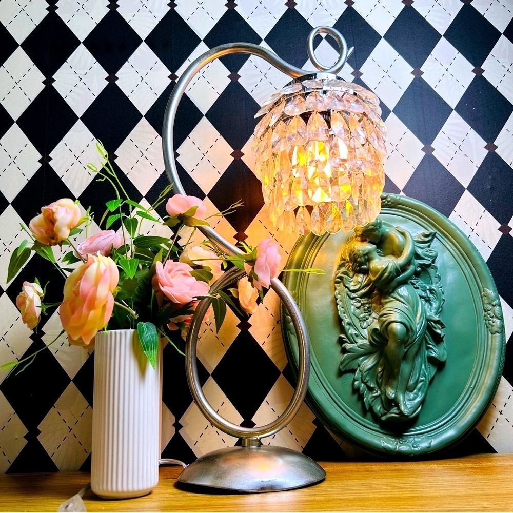 Darling Table Lamp – Metallic Sculptural Base‎ with Tiered Acrylic Drops - Picture 9 of 14